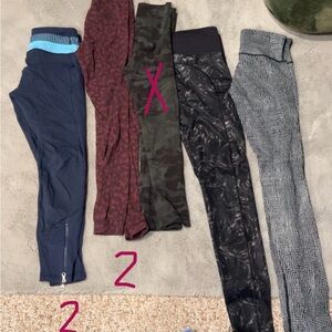 lulu leggings sizes 2 and 4